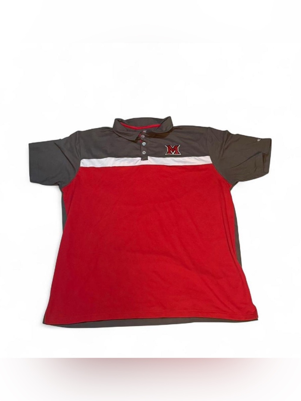 Colosseum Miami Gray Polo with Red Trim and White Logo